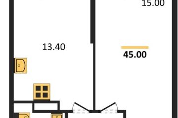 Фото №1: 1-комнатная квартира 45 м² - Краснодар, мкр. Центральный внутригородской округ, ул. Новороссийская, 96
