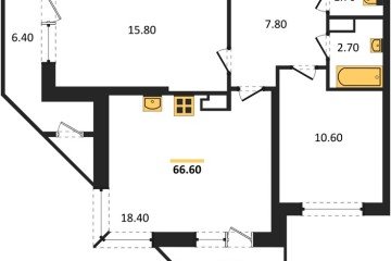 Фото №1: 2-комнатная квартира 66 м² - Краснодар, мкр. Центральный внутригородской округ, ул. Новороссийская, 96