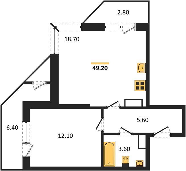 Фото №1: 1-комнатная квартира 49 м² - Краснодар, Черёмушки, Карасунский внутригородской округ, мкр. Центральный внутригородской округ, ул. Новороссийская, 96