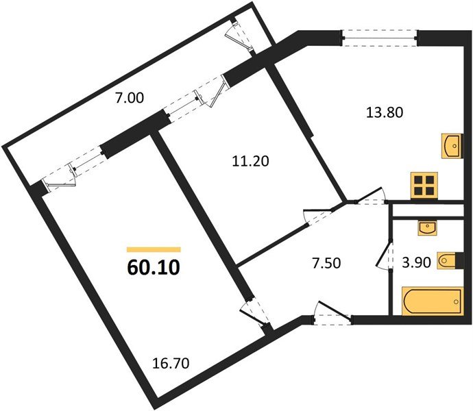 Фото №1: 2-комнатная квартира 60 м² - Краснодар, Черёмушки, Карасунский внутригородской округ, мкр. Центральный внутригородской округ, ул. Новороссийская, 96