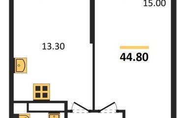 Фото №1: 1-комнатная квартира 44 м² - Краснодар, мкр. Центральный внутригородской округ, ул. Новороссийская, 96