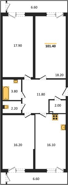 Фото №1: 3-комнатная квартира 101 м² - Краснодар, Черёмушки, Карасунский внутригородской округ, мкр. Центральный внутригородской округ, ул. Новороссийская, 96