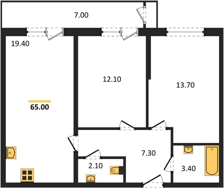 Фото №1: 2-комнатная квартира 65 м² - Краснодар, Черёмушки, Карасунский внутригородской округ, мкр. Центральный внутригородской округ, ул. Новороссийская, 96