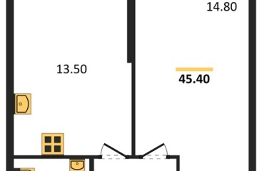 Фото №1: 1-комнатная квартира 45 м² - Краснодар, мкр. Центральный внутригородской округ, ул. Новороссийская, 96