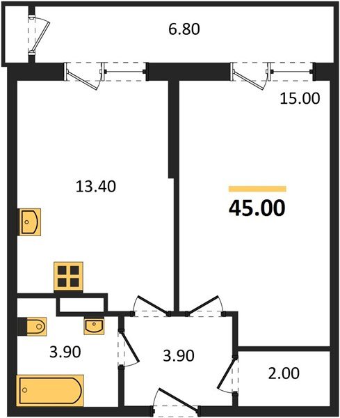 Фото №1: 1-комнатная квартира 45 м² - Краснодар, Черёмушки, Карасунский внутригородской округ, мкр. Центральный внутригородской округ, ул. Новороссийская, 96