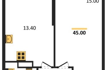 Фото №1: 1-комнатная квартира 45 м² - Краснодар, мкр. Центральный внутригородской округ, ул. Новороссийская, 96