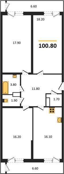 Фото №1: 3-комнатная квартира 100 м² - Краснодар, Черёмушки, Карасунский внутригородской округ, мкр. Центральный внутригородской округ, ул. Новороссийская, 96