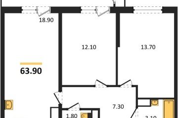 Фото №1: 2-комнатная квартира 63 м² - Краснодар, мкр. Центральный внутригородской округ, ул. Новороссийская, 96