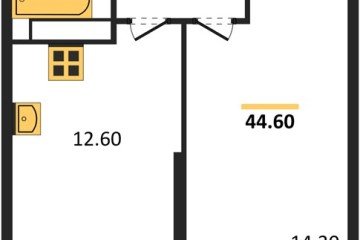 Фото №1: 1-комнатная квартира 44 м² - Краснодар, мкр. Центральный внутригородской округ, ул. Новороссийская, 96