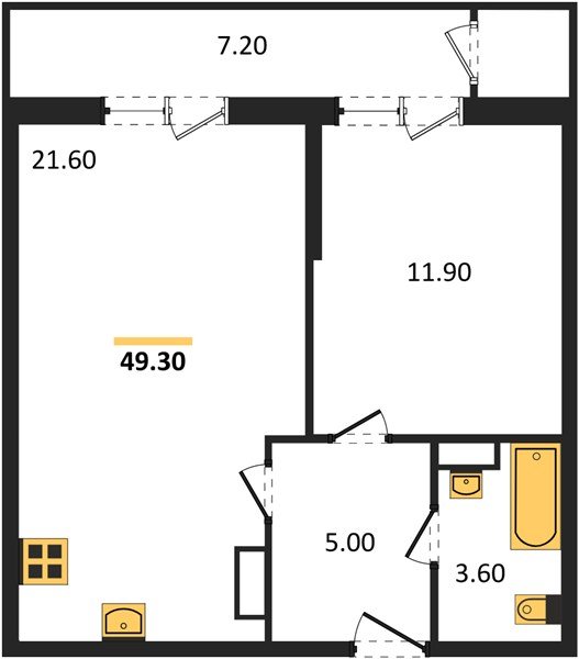 Фото №1: 1-комнатная квартира 49 м² - Краснодар, Черёмушки, Карасунский внутригородской округ, мкр. Центральный внутригородской округ, ул. Новороссийская, 96