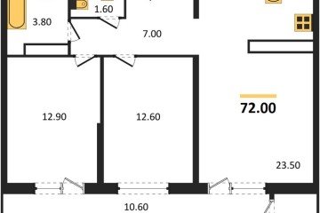 Фото №1: 2-комнатная квартира 72 м² - Краснодар, мкр. Центральный внутригородской округ, ул. Новороссийская, 96