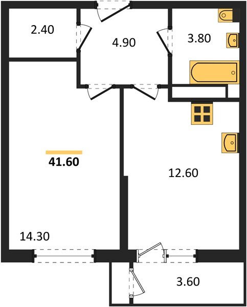 Фото №1: 1-комнатная квартира 41 м² - Краснодар, Черёмушки, Карасунский внутригородской округ, мкр. Центральный внутригородской округ, ул. Новороссийская, 96