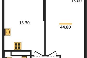 Фото №1: 1-комнатная квартира 44 м² - Краснодар, мкр. Центральный внутригородской округ, ул. Новороссийская, 96