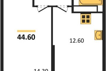 Фото №1: 1-комнатная квартира 44 м² - Краснодар, мкр. Центральный внутригородской округ, ул. Новороссийская, 96