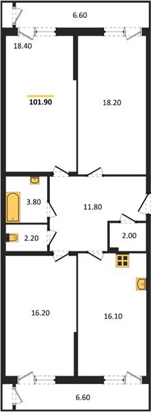 Фото №1: 3-комнатная квартира 101 м² - Краснодар, Черёмушки, Карасунский внутригородской округ, мкр. Центральный внутригородской округ, ул. Новороссийская, 96