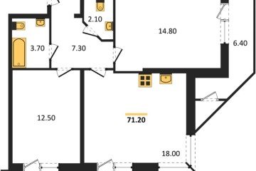 Фото №1: 2-комнатная квартира 71 м² - Краснодар, мкр. Центральный внутригородской округ, ул. Новороссийская, 96