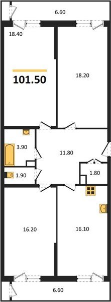 Фото №1: 3-комнатная квартира 101 м² - Краснодар, Черёмушки, Карасунский внутригородской округ, мкр. Центральный внутригородской округ, ул. Новороссийская, 96