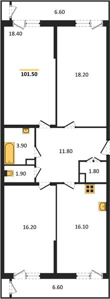 Фото №1: 3-комнатная квартира 101 м² - Краснодар, Черёмушки, Карасунский внутригородской округ, мкр. Центральный внутригородской округ, ул. Новороссийская, 96