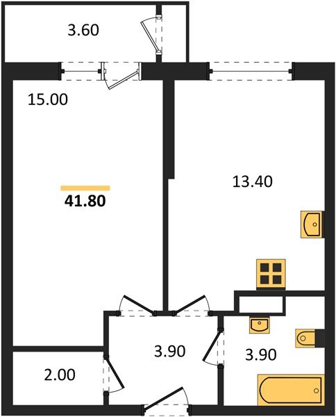 Фото №1: 1-комнатная квартира 41 м² - Краснодар, Черёмушки, Карасунский внутригородской округ, мкр. Центральный внутригородской округ, ул. Новороссийская, 96