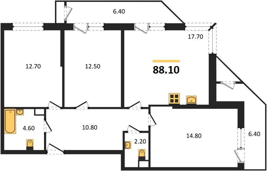 Фото №1: 3-комнатная квартира 88 м² - Краснодар, Черёмушки, Карасунский внутригородской округ, мкр. Центральный внутригородской округ, ул. Новороссийская, 96
