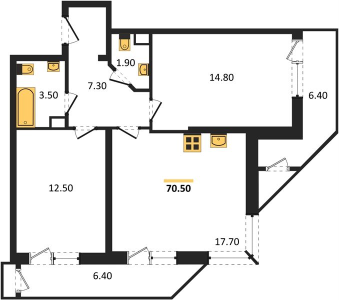 Фото №1: 2-комнатная квартира 70 м² - Краснодар, Черёмушки, Карасунский внутригородской округ, мкр. Центральный внутригородской округ, ул. Новороссийская, 96
