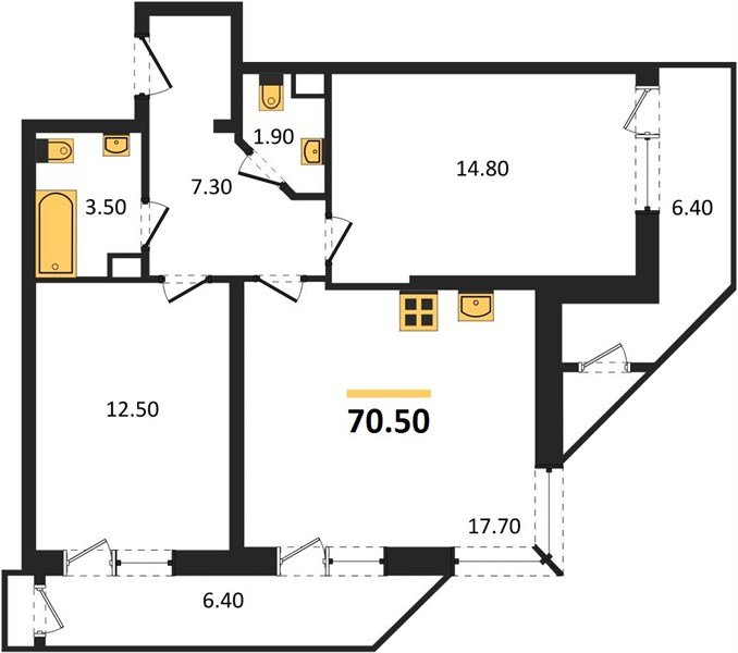 Фото №1: 2-комнатная квартира 70 м² - Краснодар, Черёмушки, Карасунский внутригородской округ, мкр. Центральный внутригородской округ, ул. Новороссийская, 96