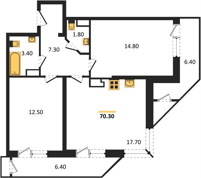 Фото №1: 2-комнатная квартира 70 м² - Краснодар, Черёмушки, Карасунский внутригородской округ, мкр. Центральный внутригородской округ, ул. Новороссийская, 96