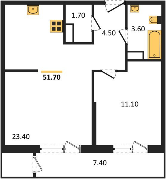 Фото №1: 1-комнатная квартира 51 м² - Краснодар, Черёмушки, Карасунский внутригородской округ, мкр. Центральный внутригородской округ, ул. Новороссийская, 96
