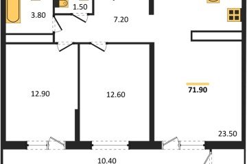 Фото №1: 2-комнатная квартира 71 м² - Краснодар, мкр. Центральный внутригородской округ, ул. Новороссийская, 96