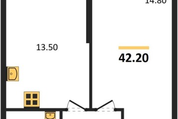 Фото №1: 1-комнатная квартира 42 м² - Краснодар, мкр. Центральный внутригородской округ, ул. Новороссийская, 96