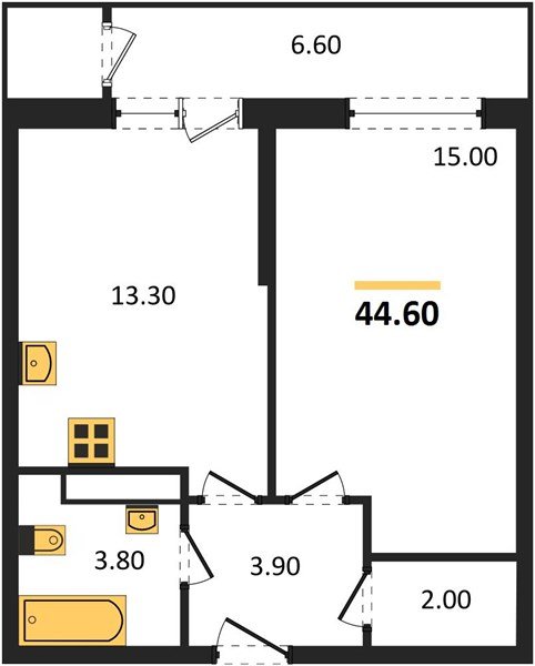 Фото №1: 1-комнатная квартира 44 м² - Краснодар, Черёмушки, Карасунский внутригородской округ, мкр. Центральный внутригородской округ, ул. Новороссийская, 96