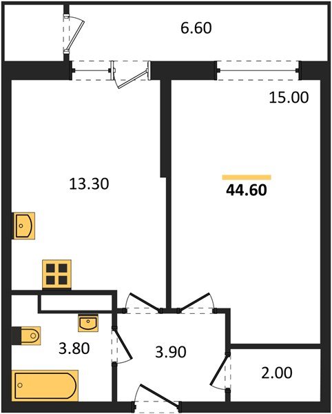 Фото №1: 1-комнатная квартира 44 м² - Краснодар, Черёмушки, Карасунский внутригородской округ, мкр. Центральный внутригородской округ, ул. Новороссийская, 96