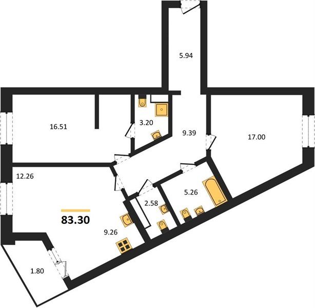 Фото №1: 2-комнатная квартира 83 м² - Динская, мкр. жилой комплекс Белые Росы