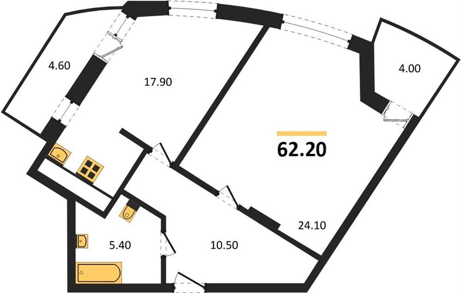 Фото №1: 1-комнатная квартира 63 м² - Краснодар, Прикубанский внутригородской округ, мкр. жилой комплекс Зеленодар