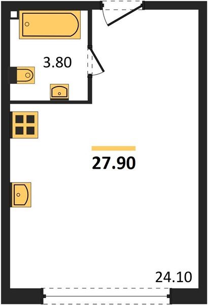 Фото №1: Студия 27 м² - Краснодар, жилой комплекс Самолёт-6, мкр. Прикубанский внутригородской округ