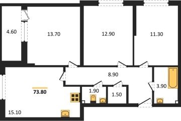 Фото №1: 3-комнатная квартира 73 м² - Краснодар, мкр. Прикубанский внутригородской округ, 
