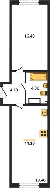 Фото №1: 1-комнатная квартира 44 м² - Краснодар, жилой комплекс Самолёт-6, мкр. Прикубанский внутригородской округ