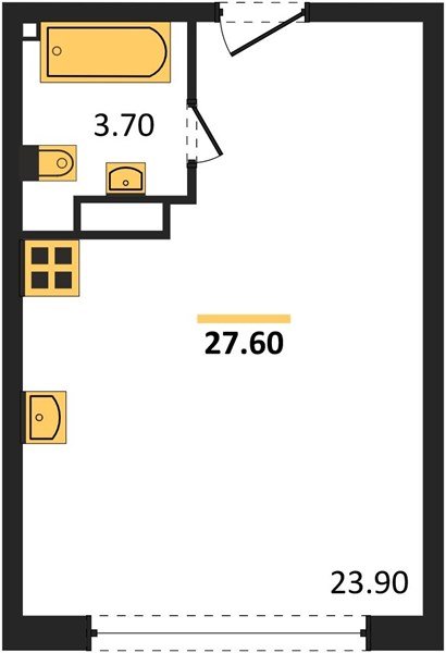 Фото №1: Студия 28 м² - Краснодар, жилой комплекс Самолёт-6, мкр. Прикубанский внутригородской округ