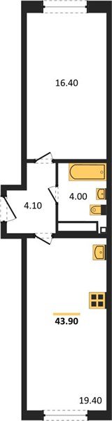 Фото №1: 1-комнатная квартира 43 м² - Краснодар, жилой комплекс Самолёт-6, мкр. Прикубанский внутригородской округ