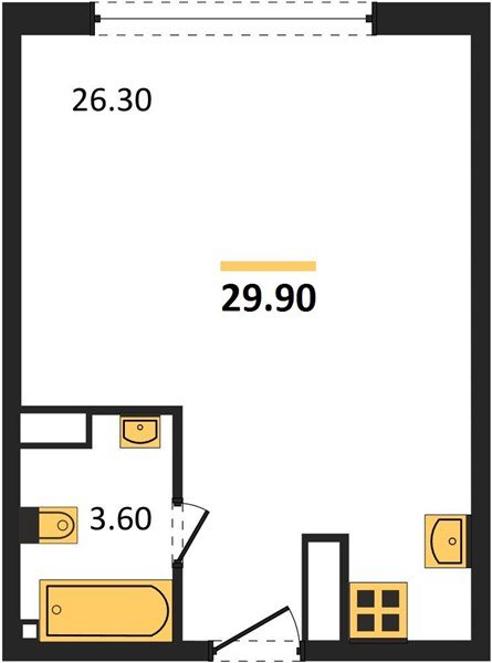Фото №1: Студия 30 м² - Краснодар, жилой комплекс Самолёт-6, мкр. Прикубанский внутригородской округ
