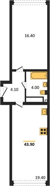 Фото №1: 1-комнатная квартира 43 м² - Краснодар, жилой комплекс Самолёт-6, мкр. Прикубанский внутригородской округ