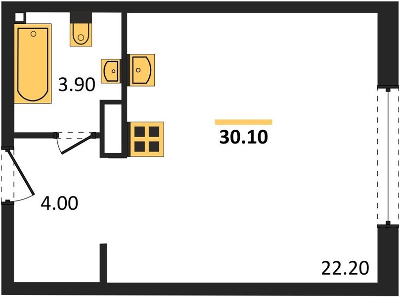 Фото №1: Студия 30 м² - Краснодар, жилой комплекс Самолёт-6, мкр. Прикубанский внутригородской округ