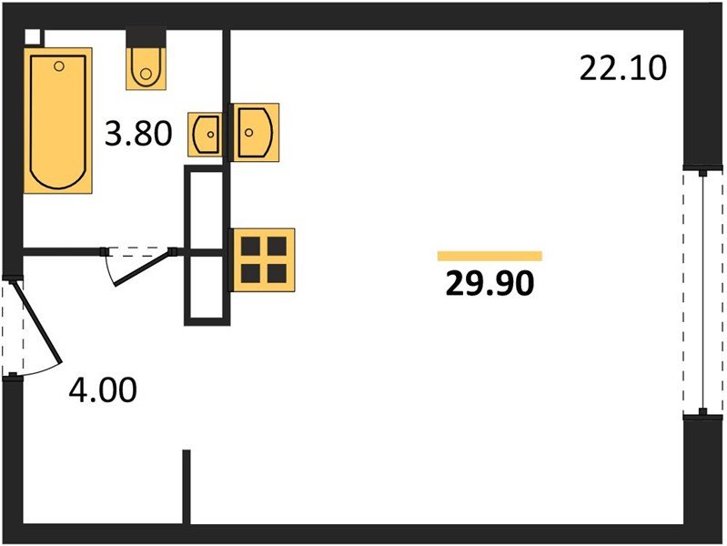 Фото №1: Студия 30 м² - Краснодар, жилой комплекс Самолёт-6, мкр. Прикубанский внутригородской округ