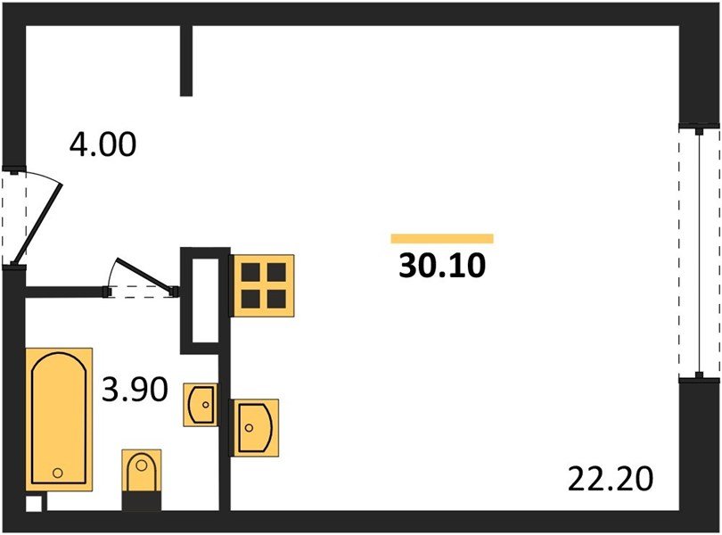 Фото №1: Студия 30 м² - Краснодар, жилой комплекс Самолёт-6, мкр. Прикубанский внутригородской округ