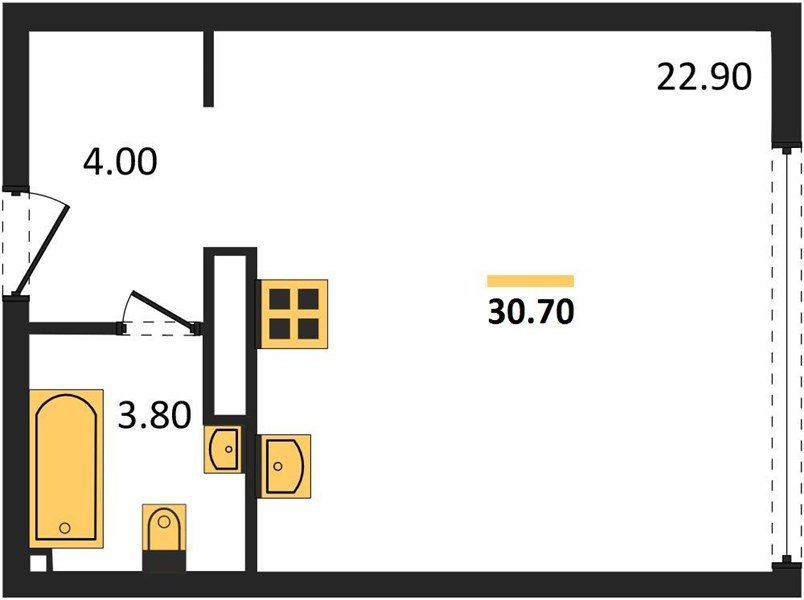 Фото №1: Студия 30 м² - Краснодар, жилой комплекс Самолёт-6, мкр. Прикубанский внутригородской округ