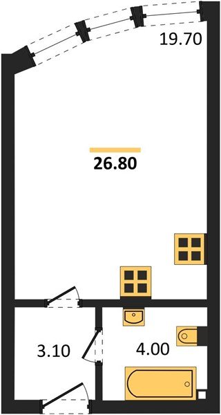Фото №1: Студия 26 м² - Краснодар, жилой комплекс Самолёт-6, мкр. Прикубанский внутригородской округ