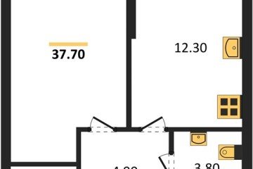 Фото №1: 1-комнатная квартира 37 м² - Краснодар, мкр. Прикубанский внутригородской округ, 