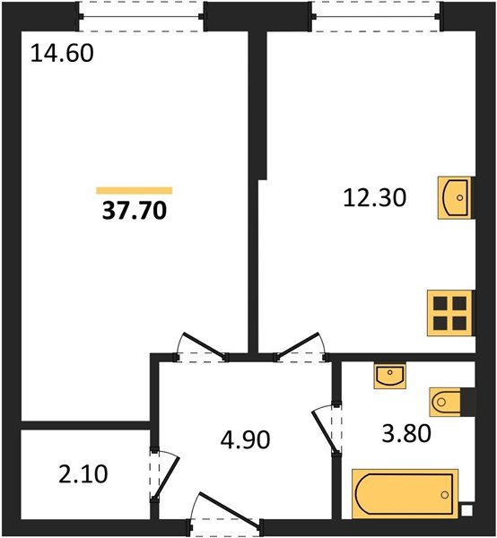 Фото №1: 1-комнатная квартира 37 м² - Краснодар, жилой комплекс Самолёт-6, мкр. Прикубанский внутригородской округ