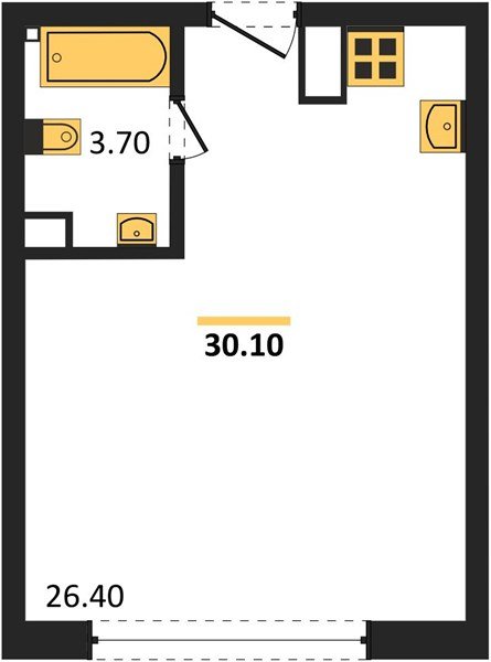 Фото №1: Студия 30 м² - Краснодар, жилой комплекс Самолёт-6, мкр. Прикубанский внутригородской округ