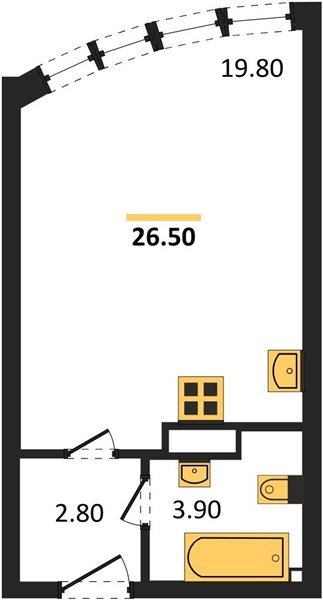 Фото №1: Студия 26 м² - Краснодар, жилой комплекс Самолёт-6, мкр. Прикубанский внутригородской округ